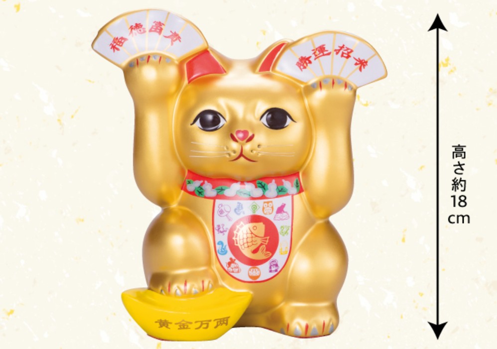 金運満開招き猫サイズ感